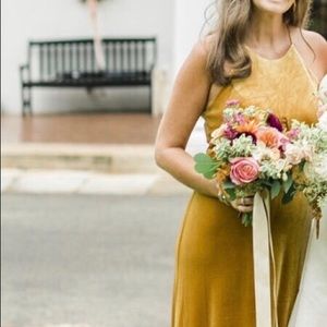 Jenny Yoo bridesmaids dress in Marigold